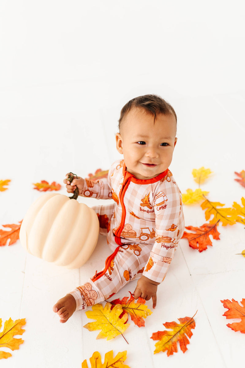 Harvest Hayride Convertible Footies: 3-6 Months