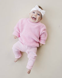 Chunky Knit Sweater | Pink: 4-5T