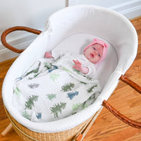 Baby Muslin Swaddle Blanket 47x47 Pine Tree