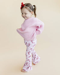 Checkered Candy Cane Kids & Baby Flare Pants | Pink: 0-3M