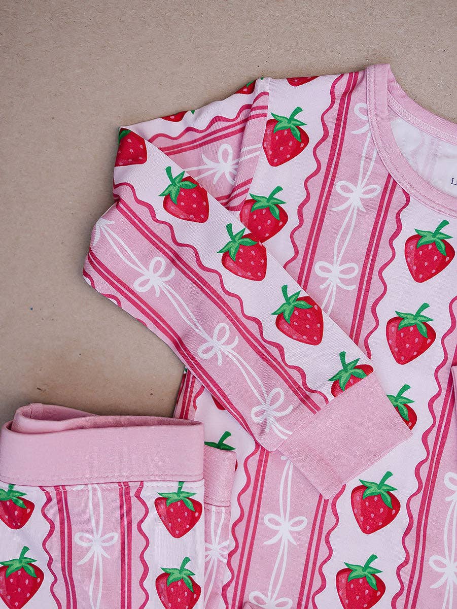 Bamboo Two Piece Set | Strawberry: 3T