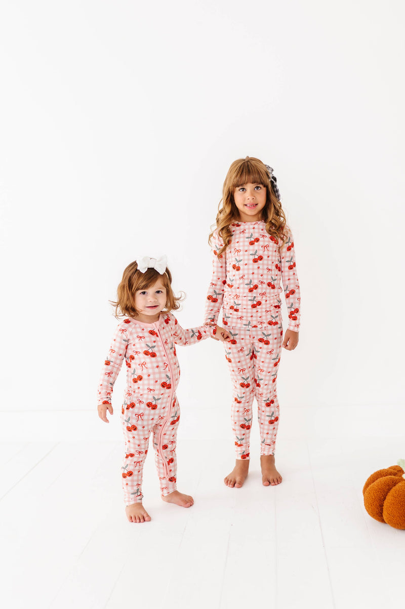 Cherry Pumpkin Convertible Footies: 12-18 Months