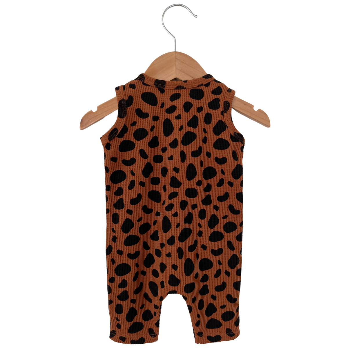 Organic Waffle Easy Romper, Black Spot: 3 - 6 mo.