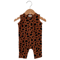 Organic Waffle Easy Romper, Black Spot: 3 - 6 mo.