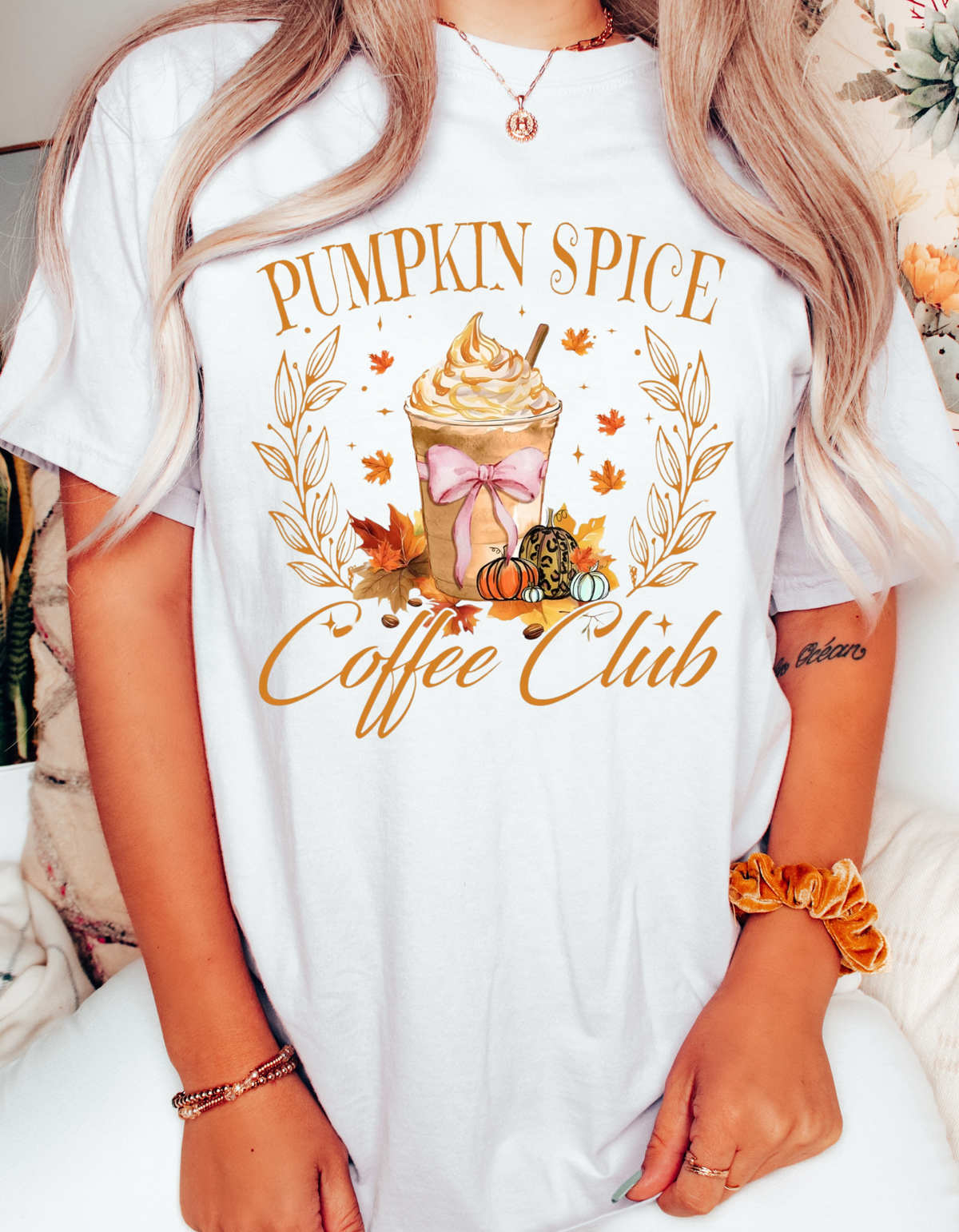 Pumpkin Spice Coffee Club Fall DTF Transfer    : Youth