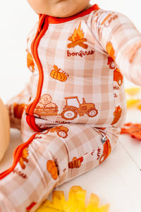 Harvest Hayride Convertible Footies: 3-6 Months