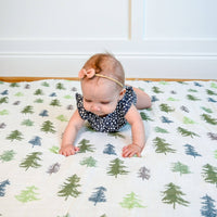 Baby Muslin Swaddle Blanket 47x47 Pine Tree