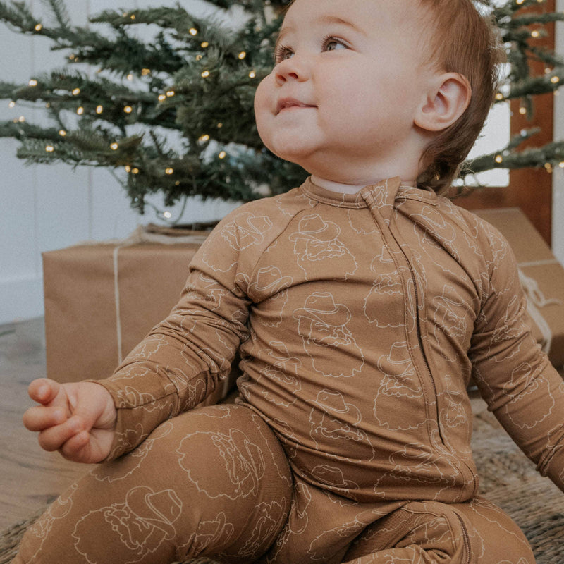 Ranch Santa | Bamboo Zip Romper : 0-3M