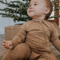 Ranch Santa | Bamboo Zip Romper : 3-6M