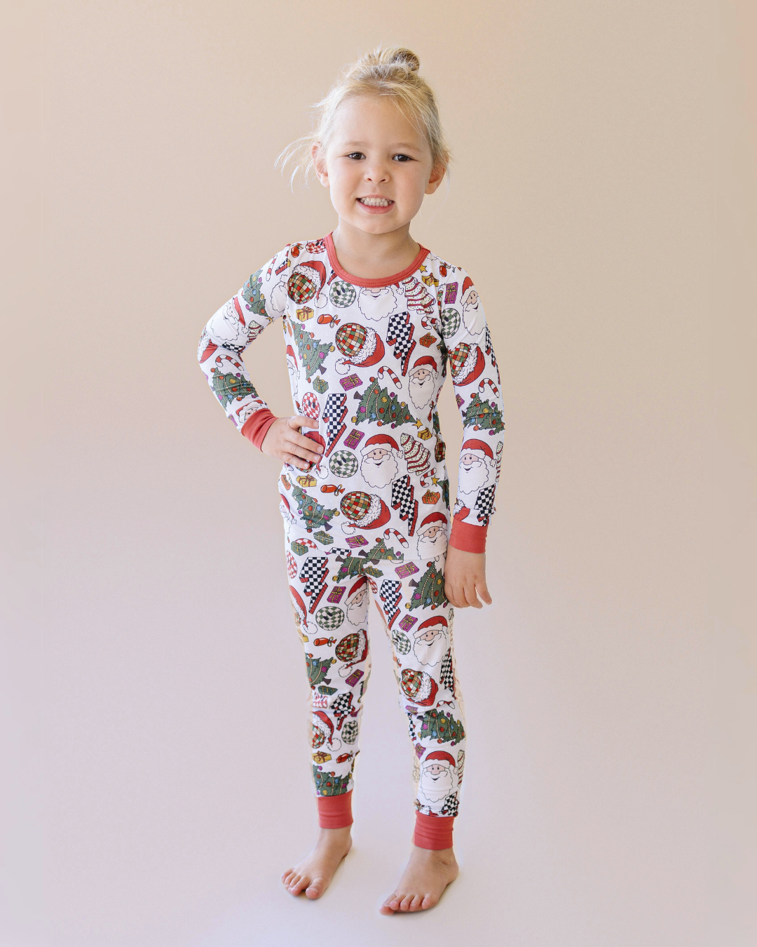 Bamboo Kids' Clothing Two Piece Set | Retro Christmas: 8-9Y