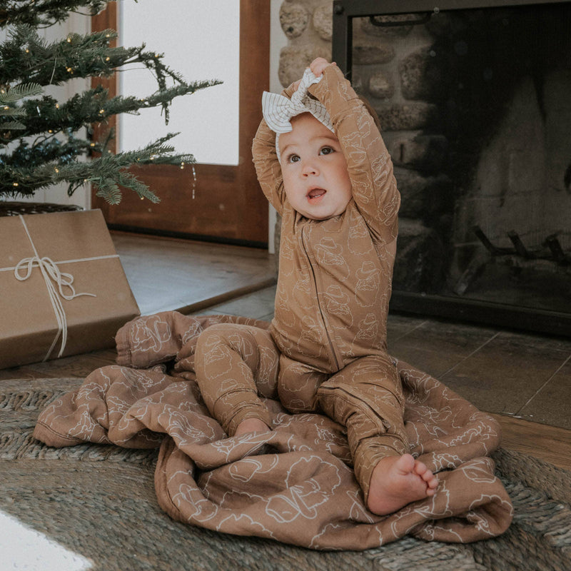 Ranch Santa | Bamboo Zip Romper : 0-3M