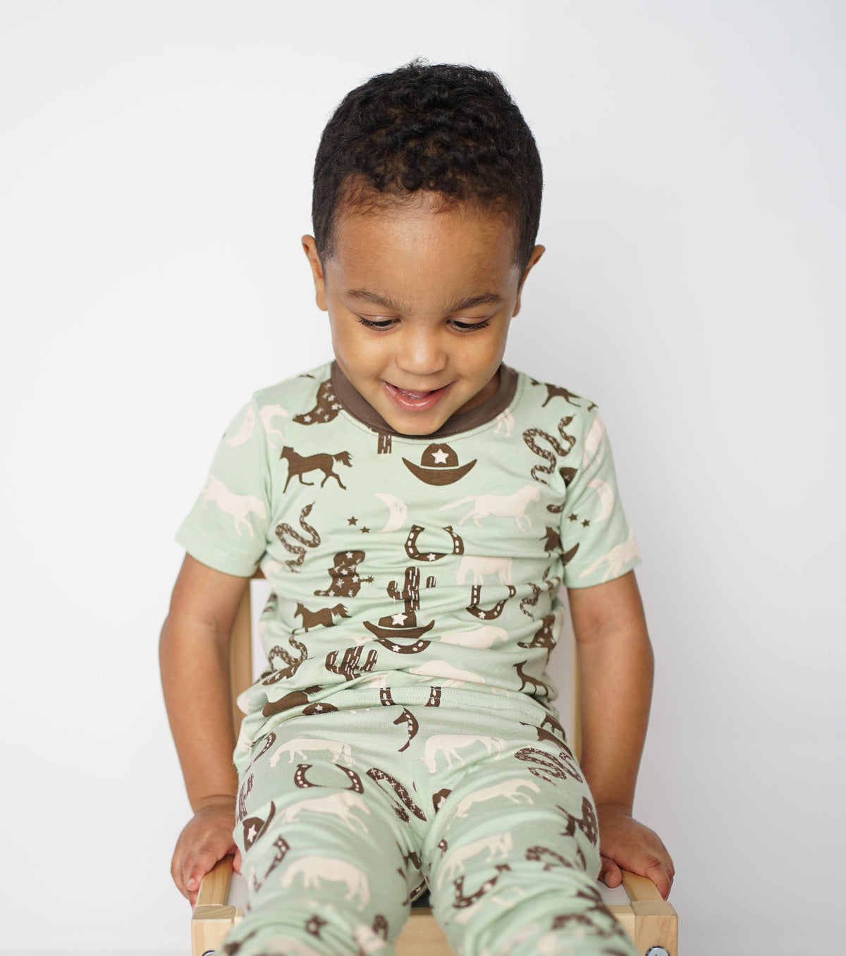 Giddyup Western Horse Bamboo Pajamas Kids Clothes: 10K