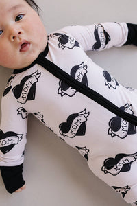 Bamboo Zip Romper | Mom Tattoo: 12-18M