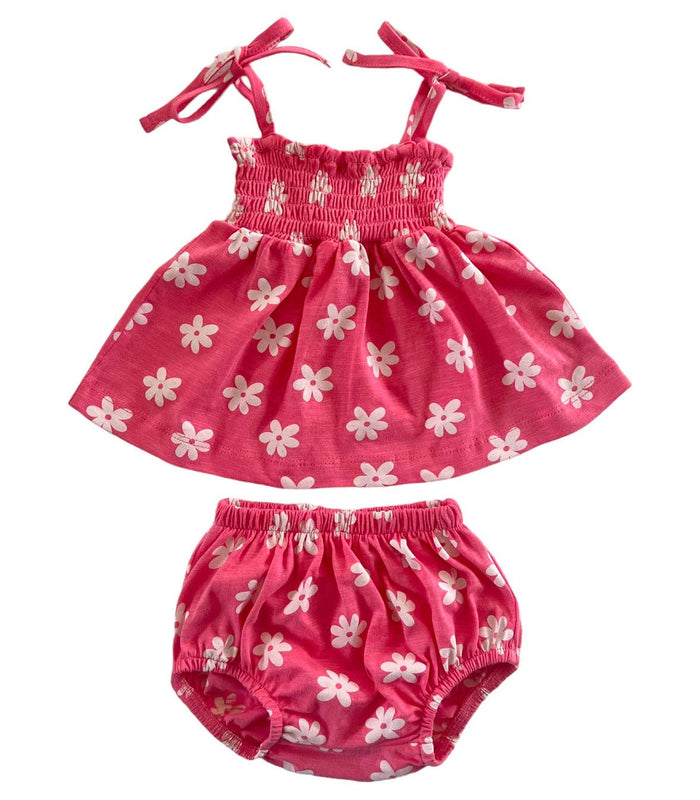 Flower / Organic Smocked Set (Baby - Kids): 0-3M