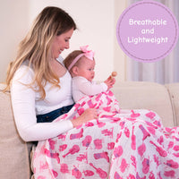 Baby Muslin Swaddle Blanket 47x47 Let's Go Girls
