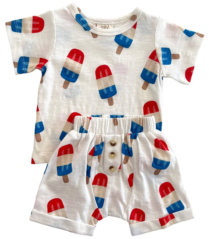 Popsicle / Organic Tee & Short Set (Baby - Kids): 0-3M