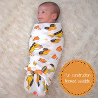 Baby Muslin Swaddle Blanket 47x47 Under Construction