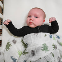 Baby Muslin Swaddle Blanket 47x47 Pine Tree
