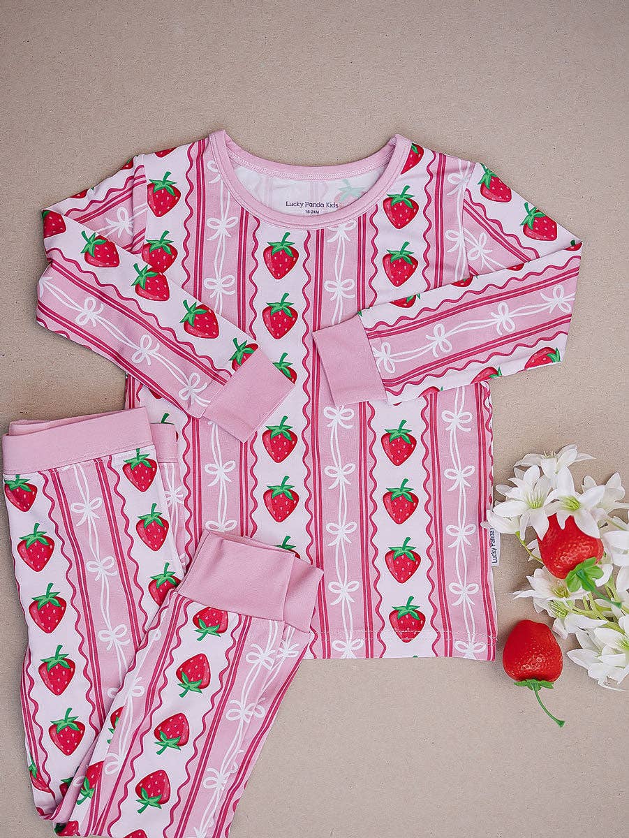 Bamboo Two Piece Set | Strawberry: 6-7Y