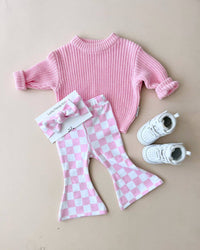 Chunky Knit Sweater | Pink: 6-12M