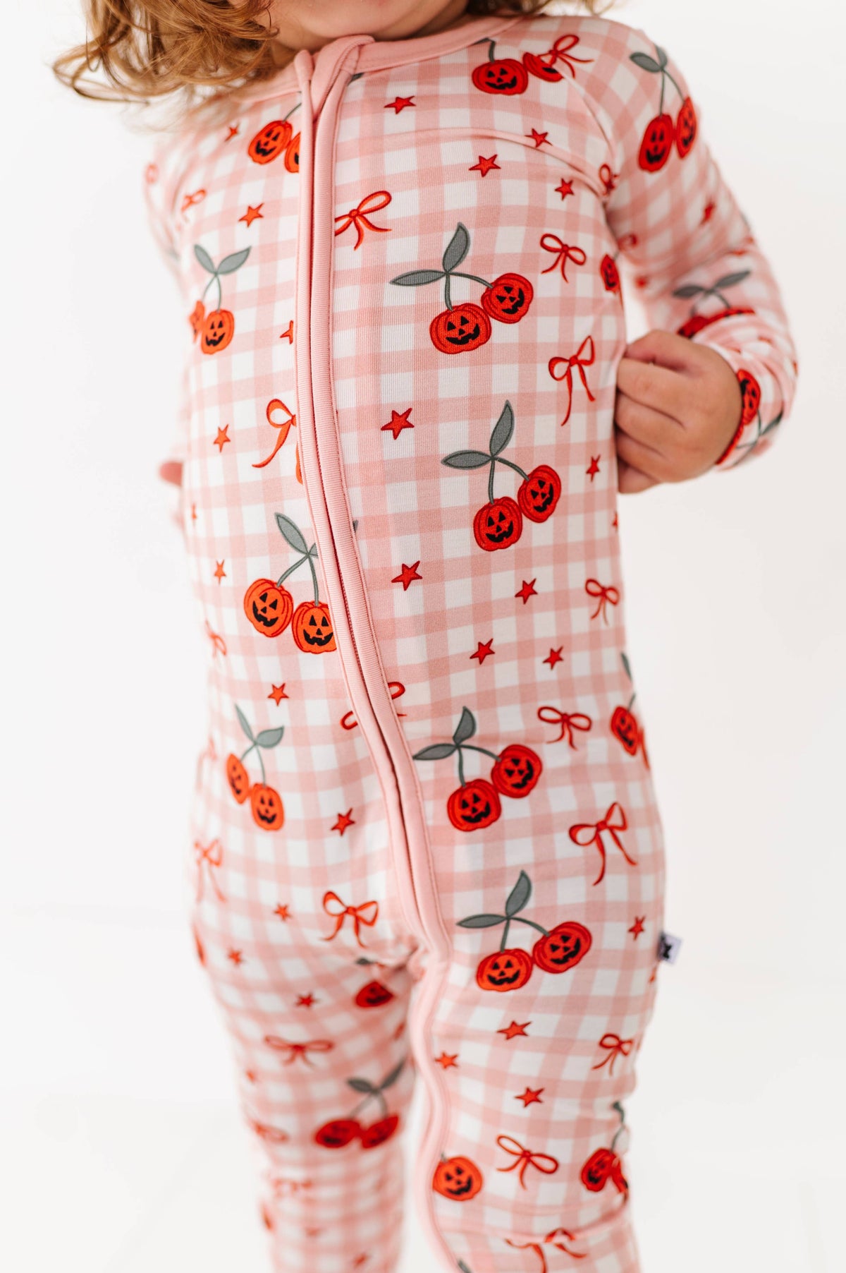 Cherry Pumpkin Convertible Footies: 0-3 Months