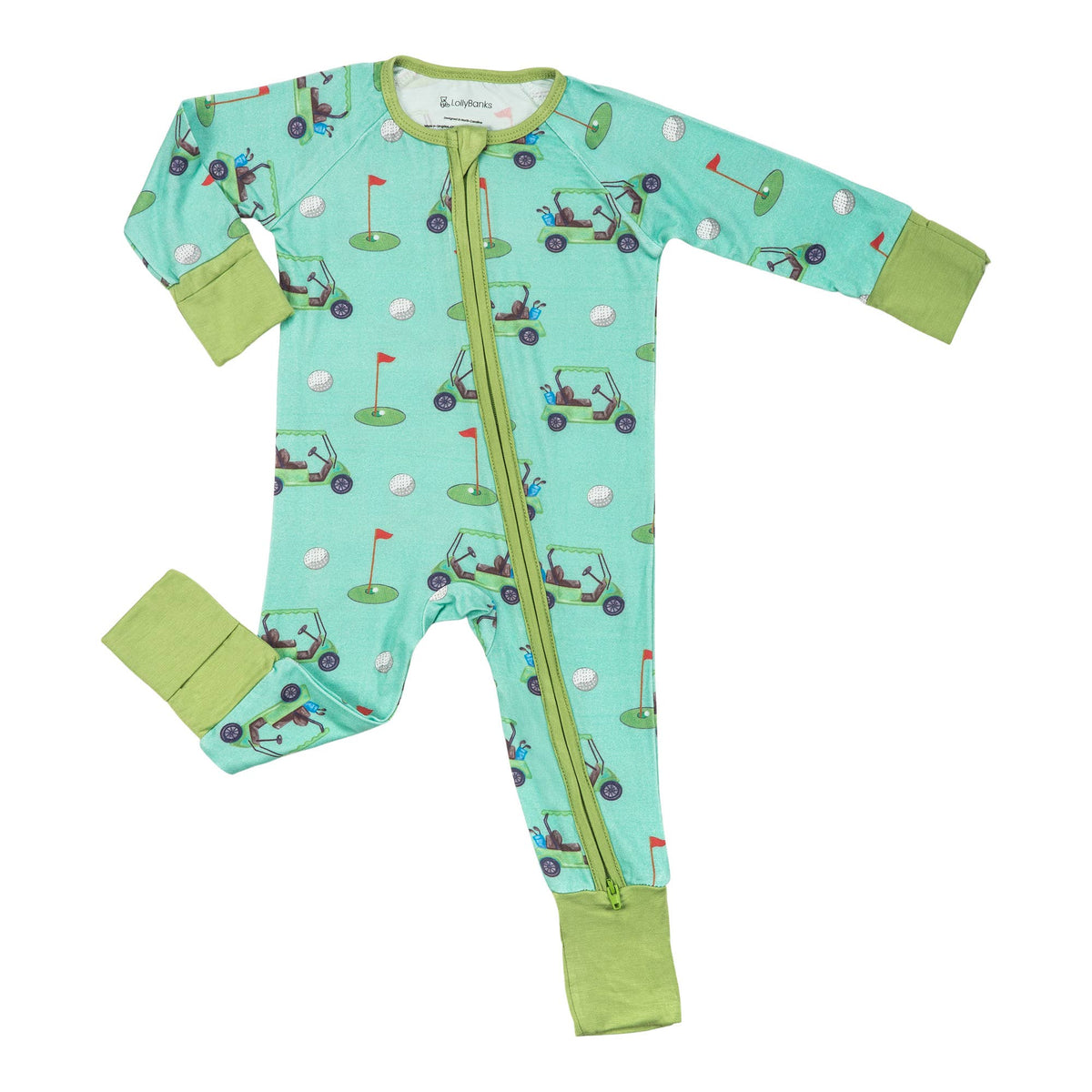 Bamboo Baby Convertible Zipper Pajama Golf A Round: 03-06 Months