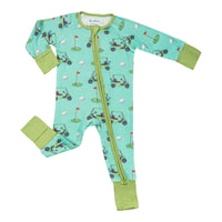 Bamboo Baby Convertible Zipper Pajama Golf A Round: 03-06 Months