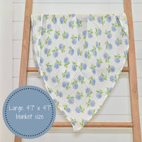 Baby Muslin Swaddle Blanket 47x47 Hydrangea