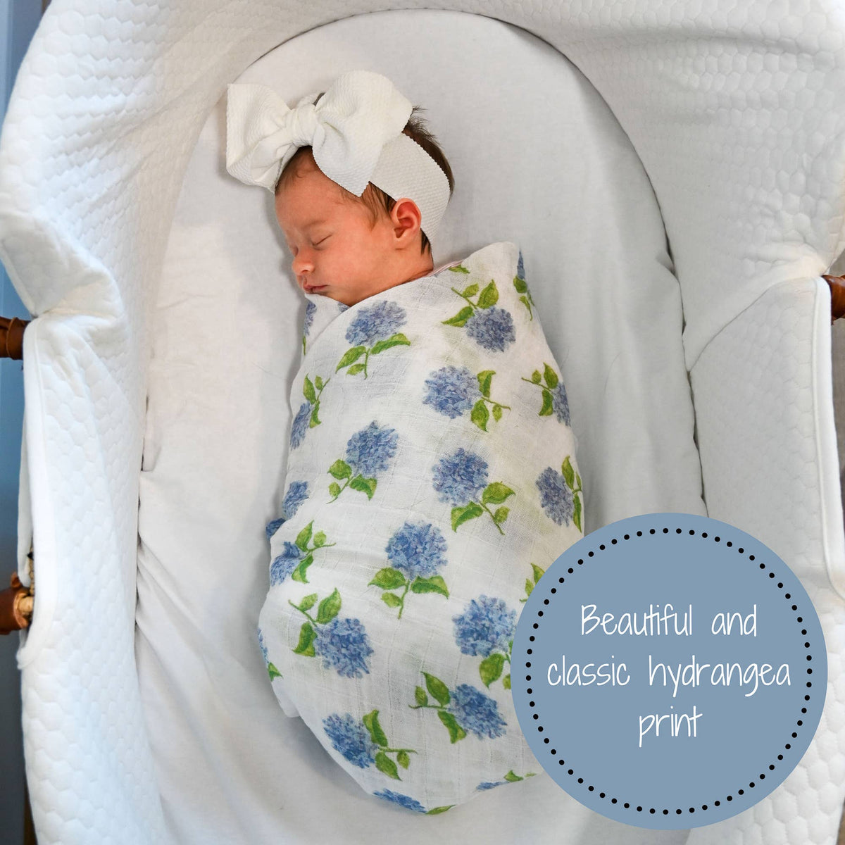 Baby Muslin Swaddle Blanket 47x47 Hydrangea