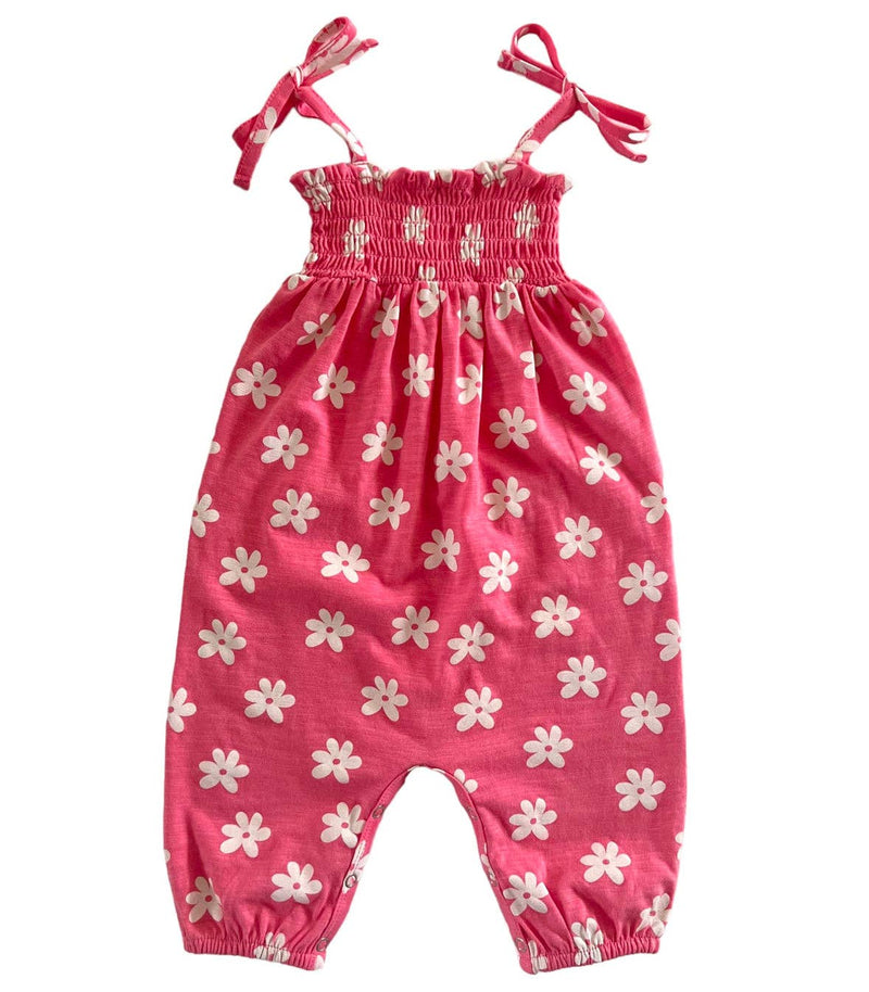 Flower / Organic Smocked Jumpsuit (Baby - Kids): 6Y