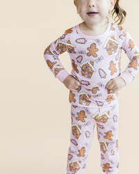 Christmas Kids Bamboo Two Piece Set | Gingerbread Cookies: 2T