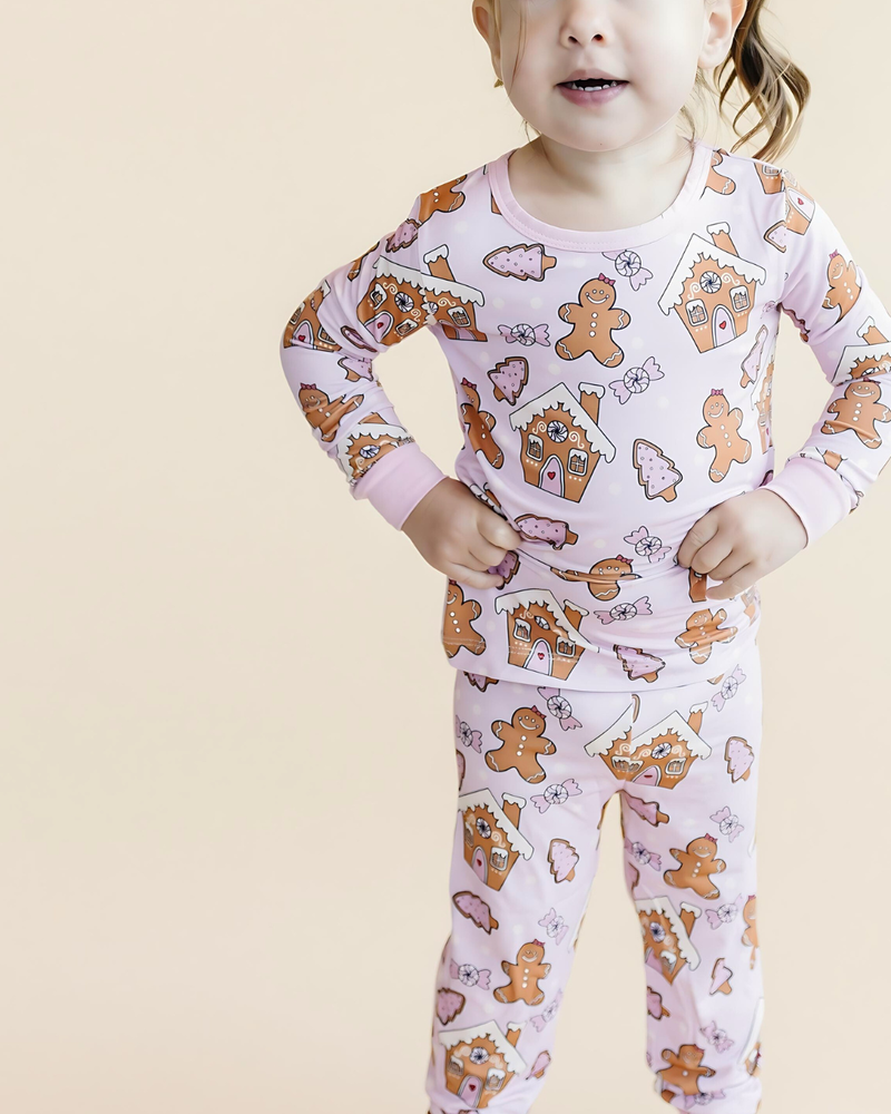 Christmas Kids Bamboo Two Piece Set | Gingerbread Cookies: 8-9Y