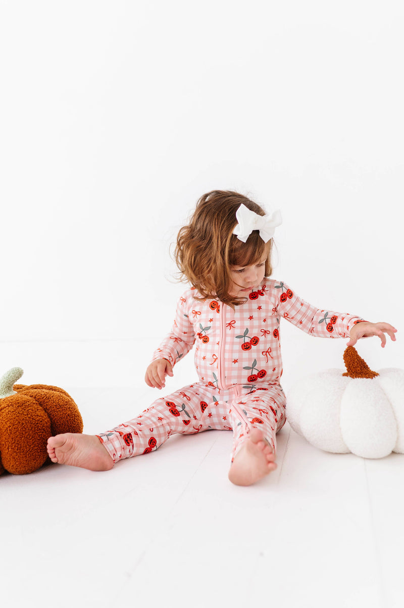 Cherry Pumpkin Convertible Footies: 12-18 Months