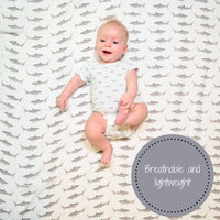 Baby Muslin Swaddle Blanket 47x47 Baby Shark