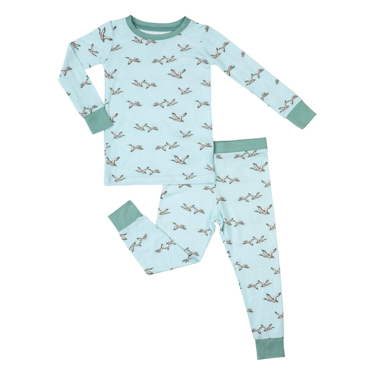 Kids 2-Piece Bamboo Pajama Set Quackin Up Mallard Duck: 4T