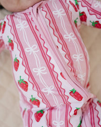 Bamboo Zip Romper | Strawberry: 18-24M
