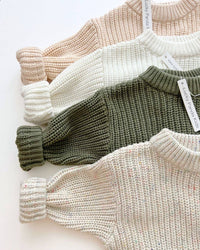 Chunky Knit Sweater | Green: 12-24M