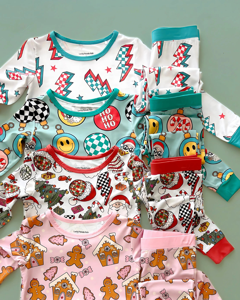 Bamboo Kids' Clothing Two Piece Set | Retro Christmas: 8-9Y