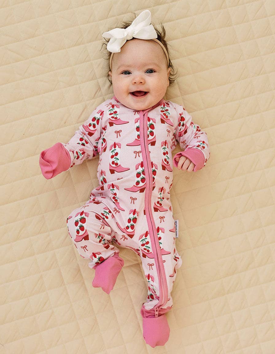 Bamboo Zip Romper | Bootsberry Cowgirl: 3-6M