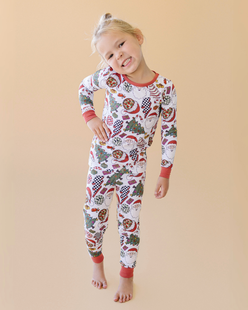 Bamboo Kids' Clothing Two Piece Set | Retro Christmas: 5T