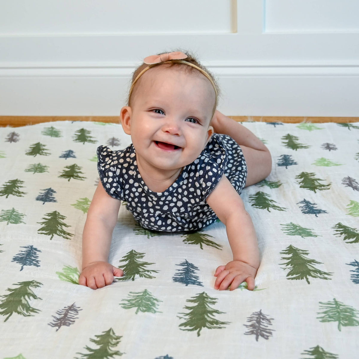 Baby Muslin Swaddle Blanket 47x47 Pine Tree