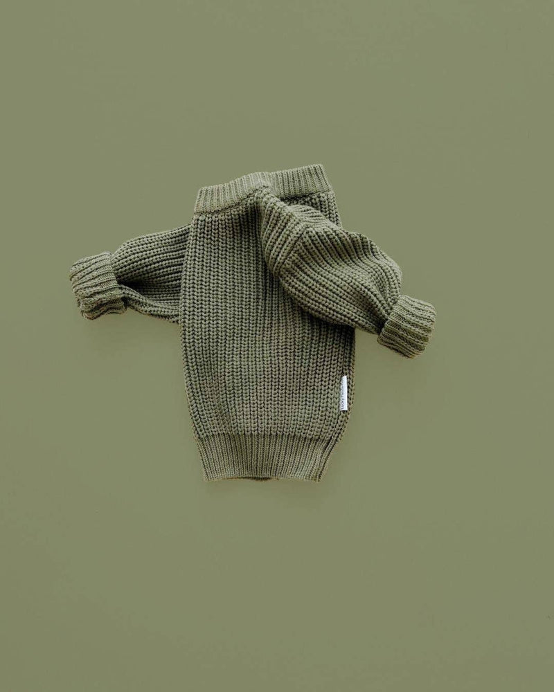 Chunky Knit Sweater | Green: 2-3T