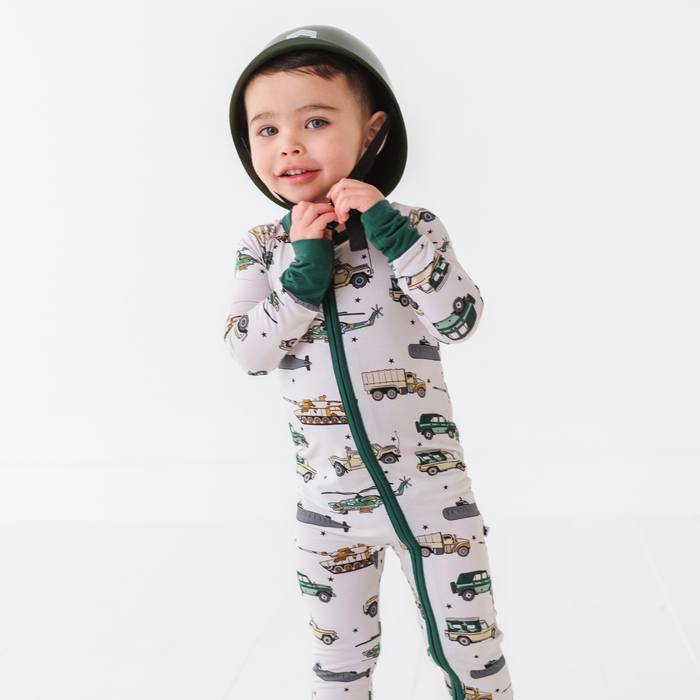 Tanks for Your Service Convertible Footies: 18-24 Months