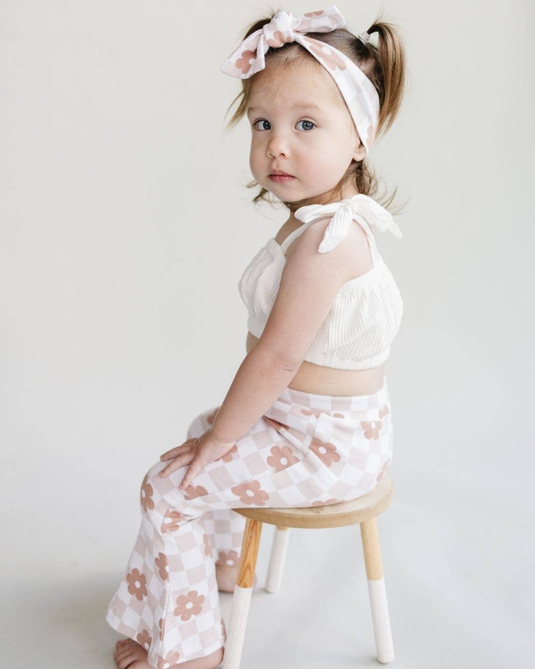 Flare Set | Latte Daisy: 8-9Y