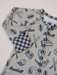 Bamboo Zip Romper | Home Run: 12-18M