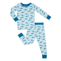 Kids 2-Piece Bamboo Pajama Long Sleeve Set Jawsome Shark: 2T