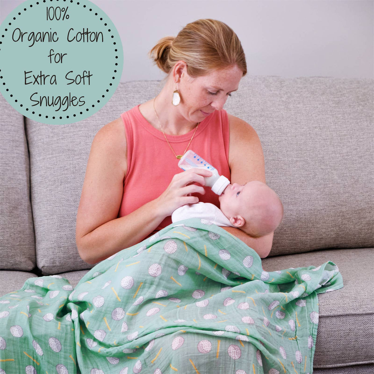 Baby Muslin Swaddle Blanket 47x47 Hole In One