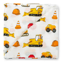 Baby Muslin Swaddle Blanket 47x47 Under Construction