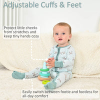 Bamboo Baby Convertible Zipper Pajama Quack Up Mallard Duck: 06-12 Months
