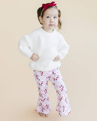 Checkered Candy Cane Kids & Baby Flare Pants | Pink: 18-24M